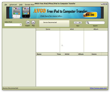 AVGO Free iPhone/iPad/iPod to Computer Screenshot